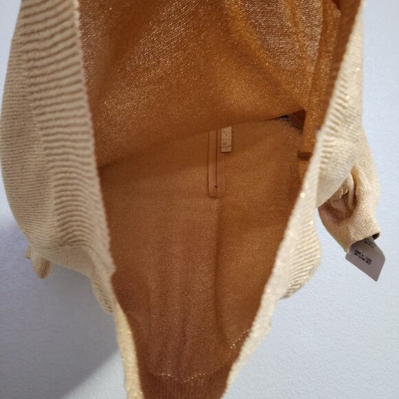 ST JOHN VINTAGE zip up golden sweater top short sleeve NEW WITH TAGS size S - Picture 6 of 9